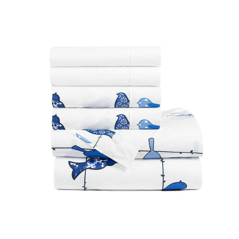 Lush Decor Rowley Birds Soft 6 Piece Sheet Set