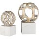 preview thumbnail 3 of 1, Artemio White Marble Transitional Decorative Sculpture