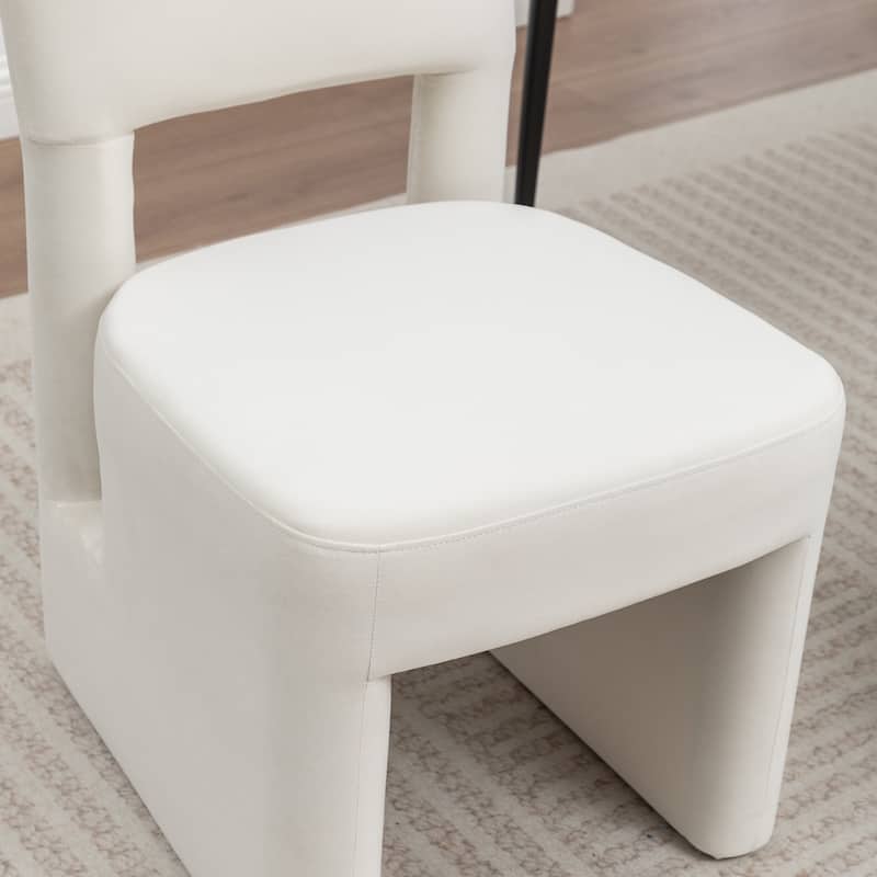 SEYNAR Modern Velvet Upholstered Armless Dining Chair Set of 6