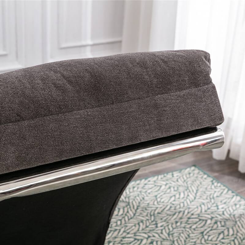 Dark Gray Modern 21.65" High Back Upholstered Chaise Lounge Chair with Remote Control and Ergonomic Electric Massage