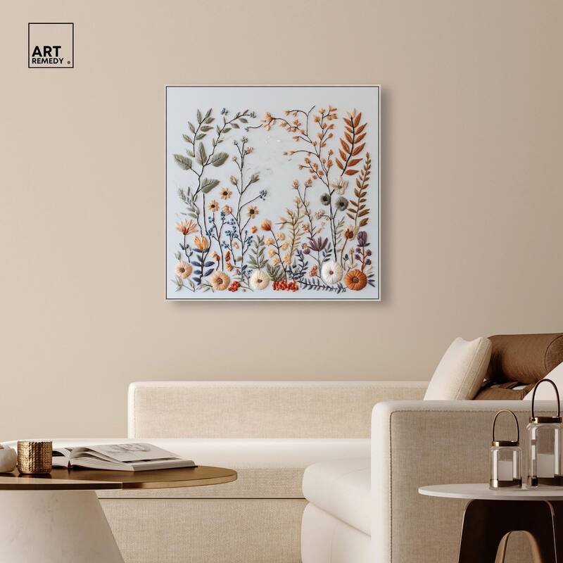 Threaded Thicket Canvas Floral by Art Remedy