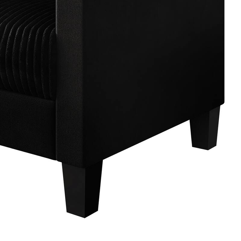 CraftPorch Corduroy Mid-Century Modern Velvet Upholstered 2-Piece Living Room Set