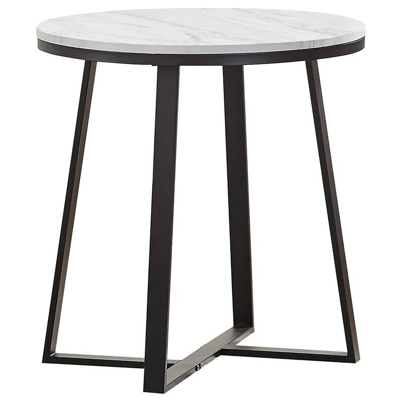 Hugo Coffee And End Table Set White Faux Marble