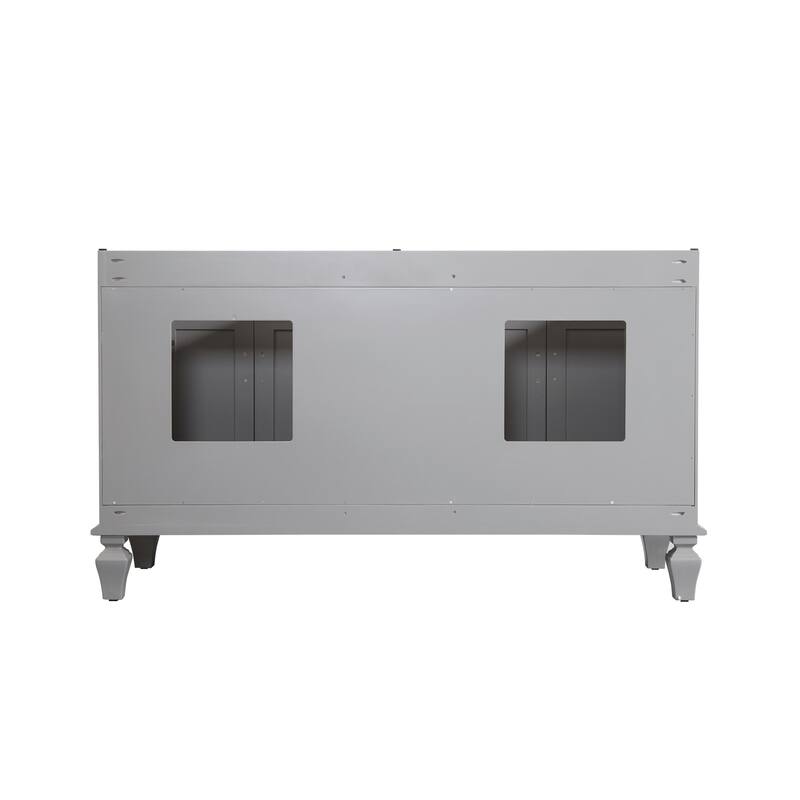 35'' H Solid Wood Bath Vanity with Stain-resistant Carrera White Quartz Top and Double Sink