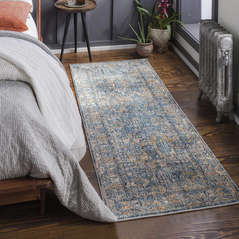 Livabliss Mirabel Traditional Area Rug - 2' 7" x 7' 3" - Navy