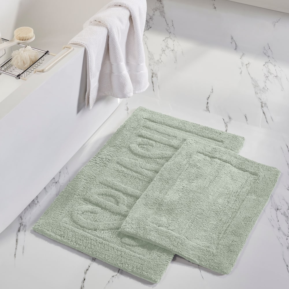 Modern Threads "Splash" 2-Pack 100-Percent Cotton Bath Mat Set