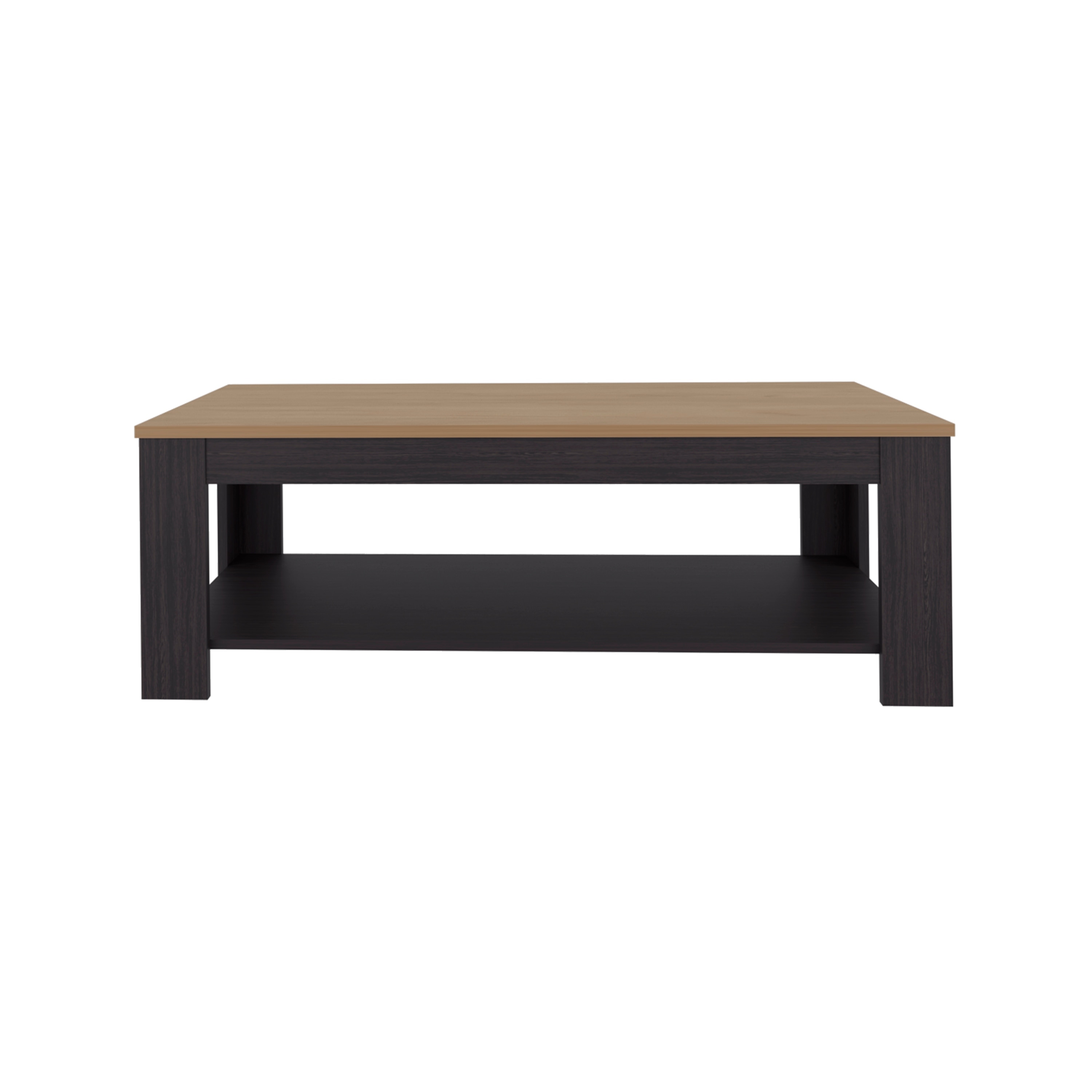 Cecil Coffee Table with Open Storage Shelf for Decor, Modern Design for Living Room or Lounge Area