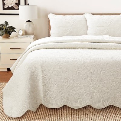 Copper Grove Sagano Blantyre Scalloped Edge Cotton 3-piece Quilt Bedding Set