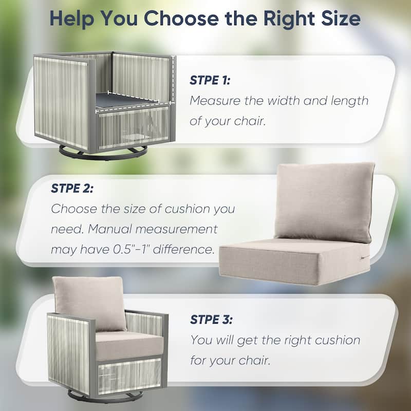 Outdoor Deep Seat Cushion Set 24 x 24 x 6 Inch