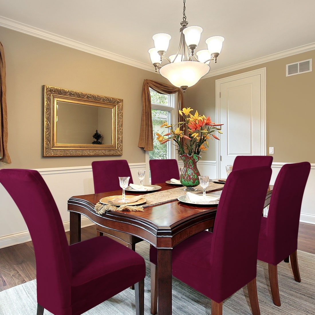 Velvet dining shop chair covers