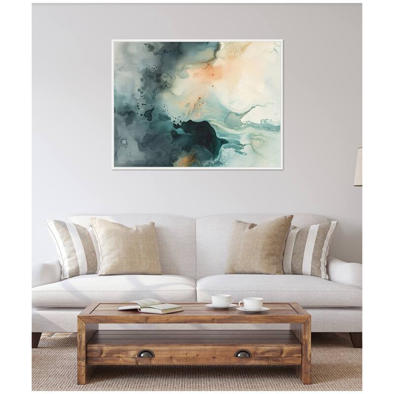 Kate and Laurel Sylvie Ethereal Ink I Framed Canvas by Amy Lighthall