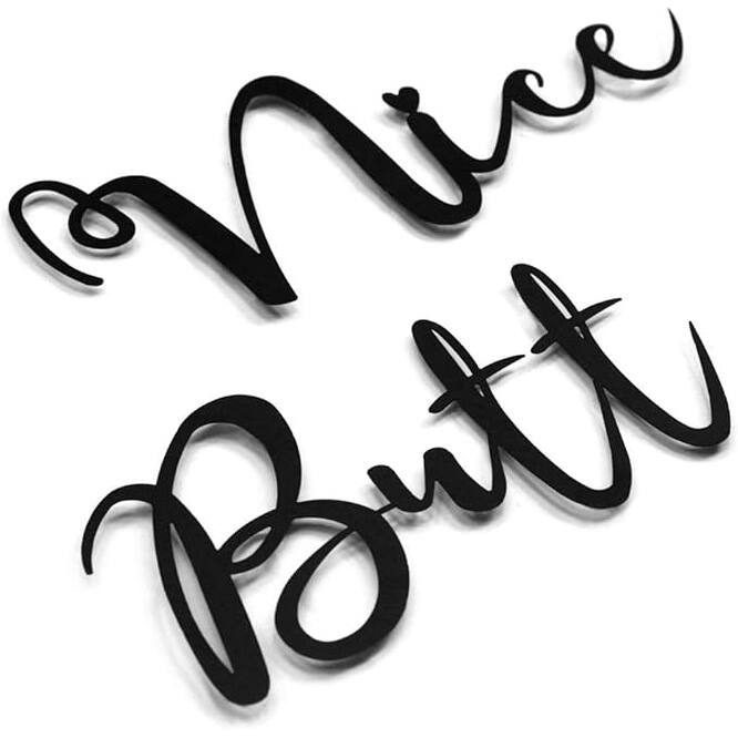 Nice Butt Metal Wall Decor - Funny Bathroom Wall Art,