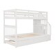 preview thumbnail 8 of 14, Functional Design Wood Bunk Bed with Trundle, Storage Staircases and Guardrails for Safety Guaranteed, White