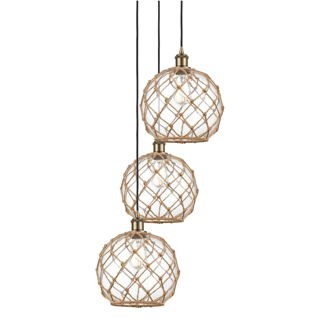 Innovations Lighting 113B-3P-37-17 Farmhouse Rope Pendant Farmhouse