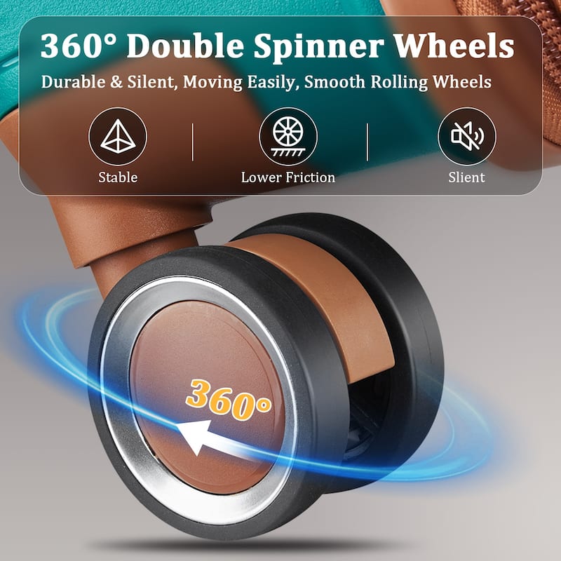 Luggage Sets 4 Piece(14/20/24/28), Expandable Lightweight Suitcase with 4 Double 360 Degrees Mute Spinner Wheels