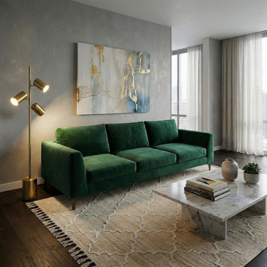 Marcia Luxe Brassed Gold Triple Spotlight Floor Lamp