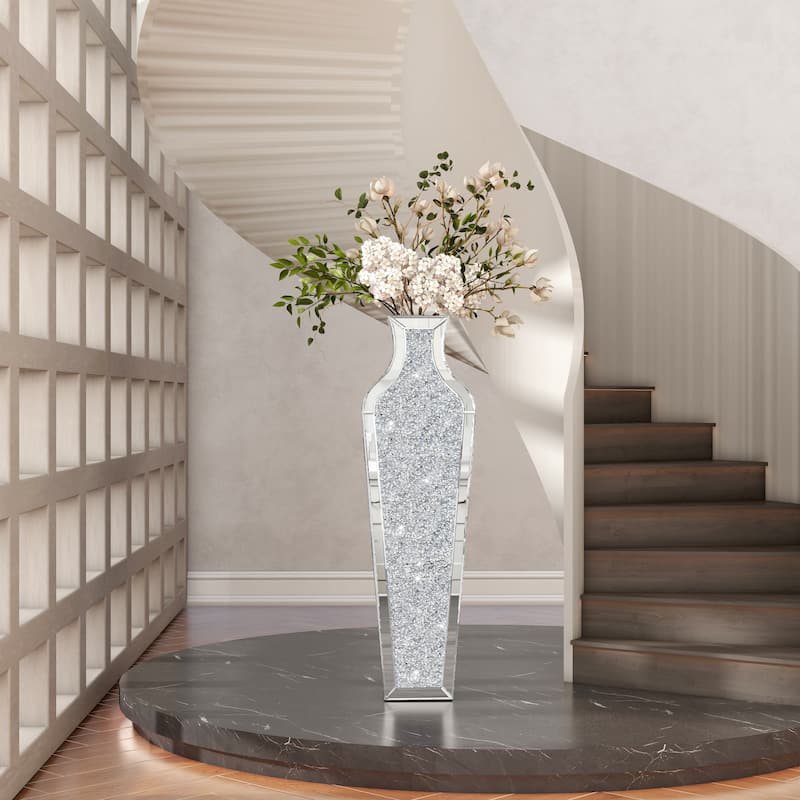Tall Crushed Diamond Floor Vase
