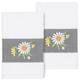 Authentic Hotel and Spa 100% Turkish Cotton Daisy 2PC Embellished Hand Towel Set - White
