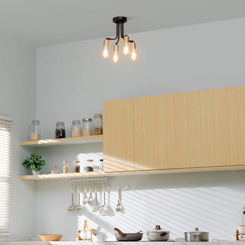 Globe Electric 91005465 Samuel 4 Light 14" Wide Semi-Flush Ceiling