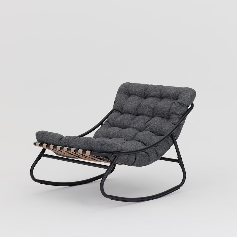 Modern Indoor Outdoor Rocking Chair with Cushion