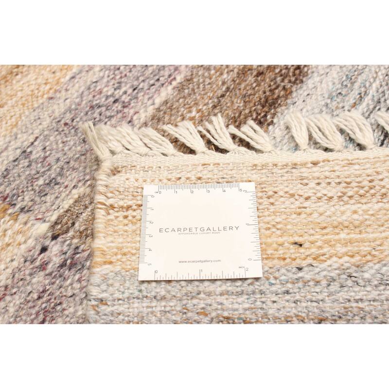 ECARPETGALLERY Flat-Weave Ankara FW Grey Wool Kilim - 5'1 x 8'0