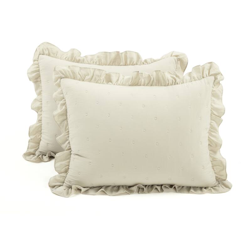 Lush Decor Reyna Ruffle Reversible Oversized Quilt Set