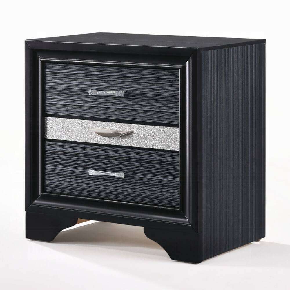 Nightstand with Pullout Jeweler Tray, Solid Wood Sofa Side Table, Storage Cabinet with Wooden Tabletop & 2 Drawers
