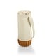preview thumbnail 3 of 4, Malbec Insulated Canvas Willow Wine Bottle Basket, (Beige Accents) - 5.25 x 5.25 x 13