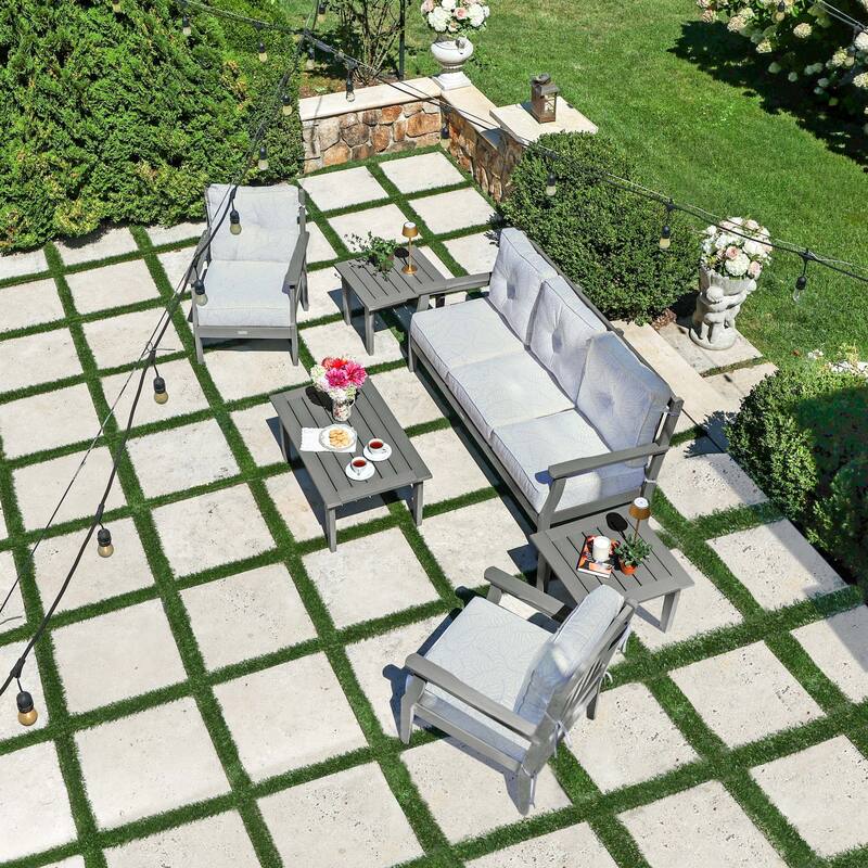 HIGHWOOD Lehigh 6-Piece Couch and Chair Deep Seating Set