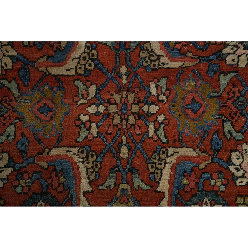 Hand Knotted Oriental 100% Wool Carpet Traditional All-Over Oranges & Rust Heriz Area Rug - 11' 4'' X 8' 11''