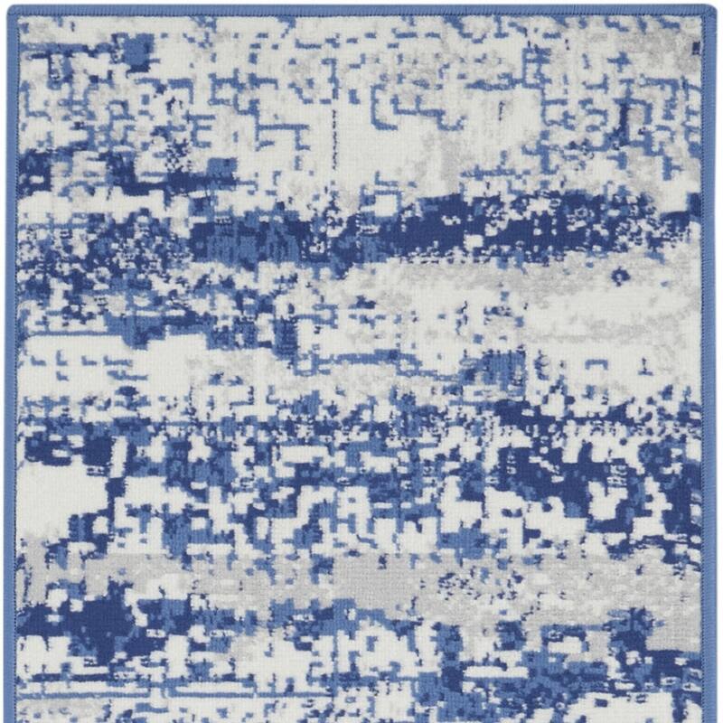 Power Loomed Distressed Abstract Modern Non Skid Stain Resistant Area Rug