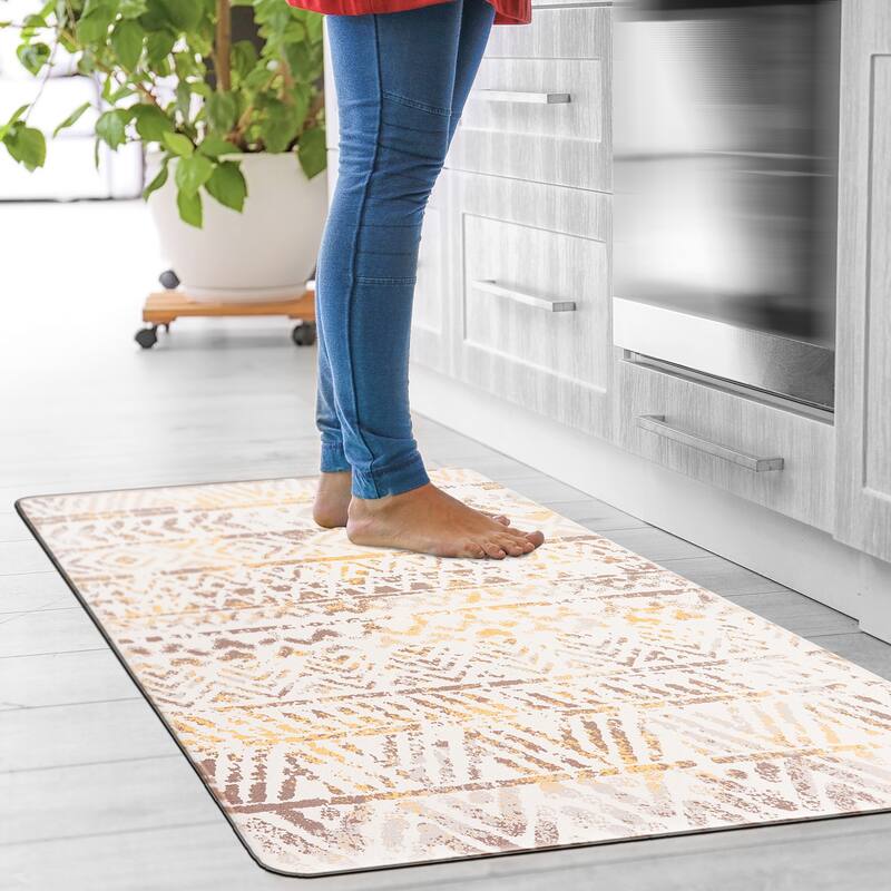 World Rug Gallery Geometric Bohemian Design Anti Fatigue Standing Mat