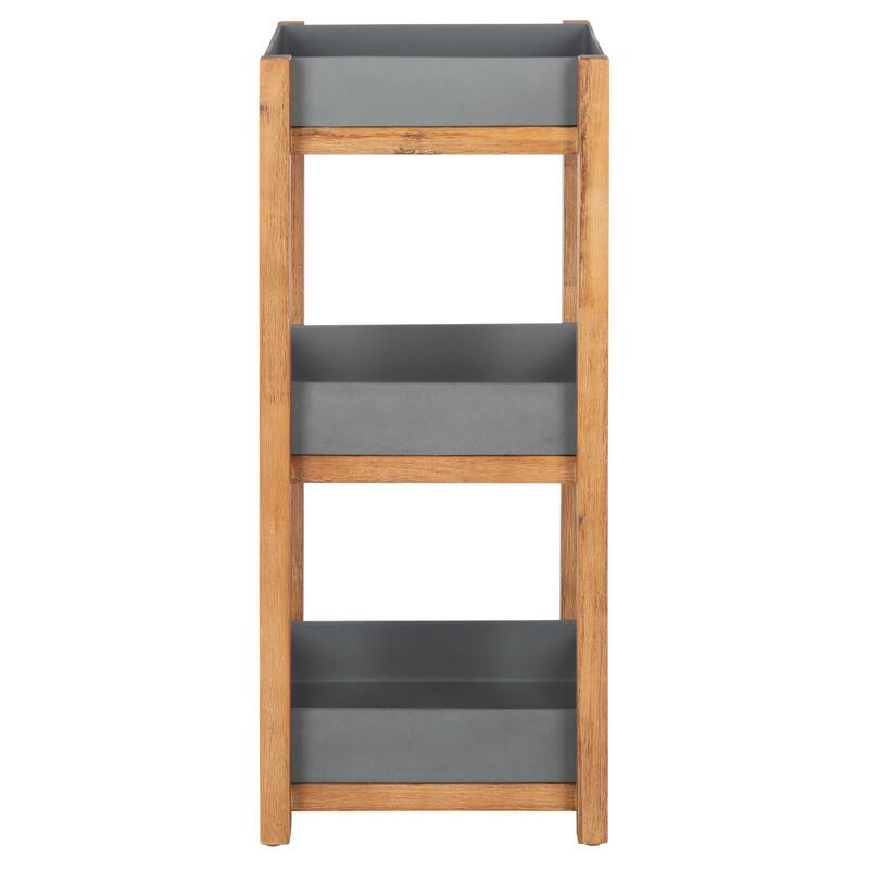 SAFAVIEH Outdoor Madyson 3-Tier Storage Shelf - 15.7" W x 15.7" L x 38.1" H - 15.7" W x 15.7" L x 38.1" H - 16Wx16Dx38H