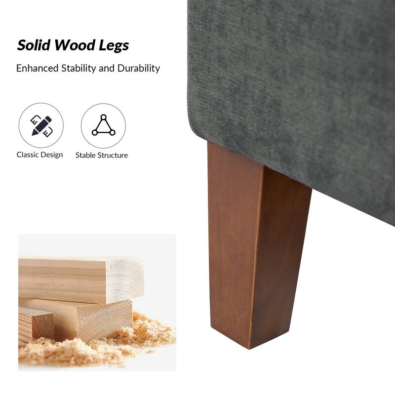 Clara Storage Bench with Solid Wood Legs by HULALA HOME