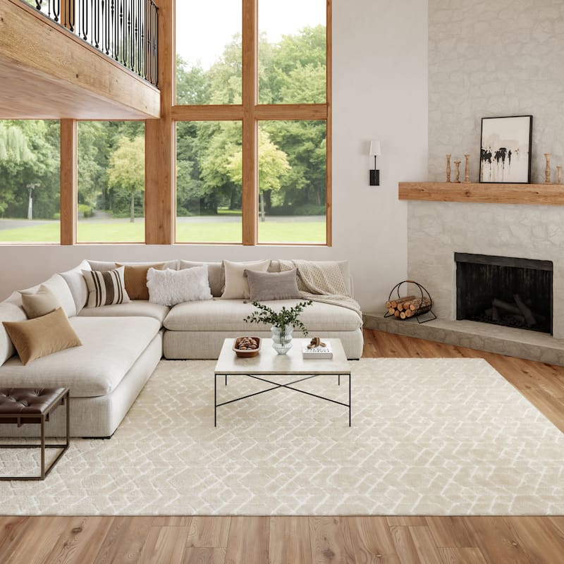 Nourison Washable Charm Indoor only Geometric Area Rug - Ivory - 8' x 10'