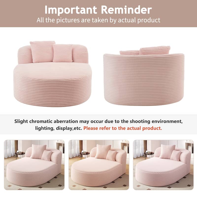 Modern Chaise Lounge Sofa Boneless Couch 51.6" Sofa Bed Compression Sofa Couch With Two Supportive Pillows