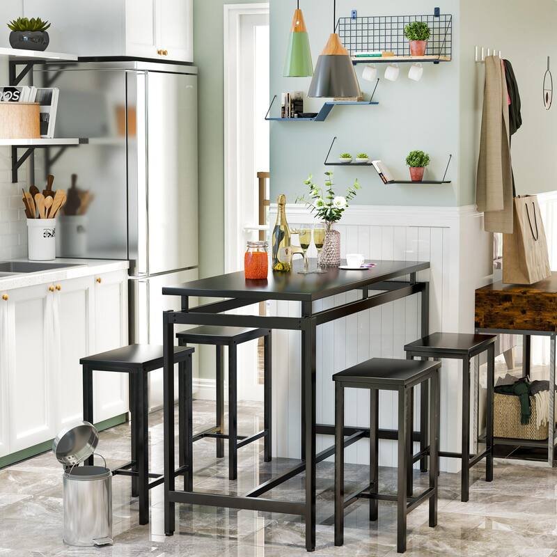 Mieres Modern Farmhouse Counter Height Pub 5-piece Dining Set