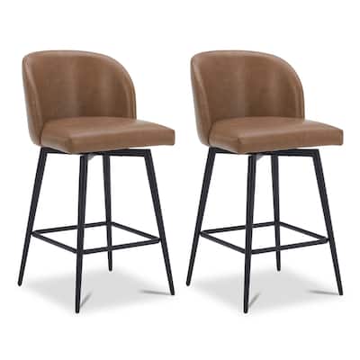 Charlotte Counter Height Swivel Barstool with Metal Legs Set