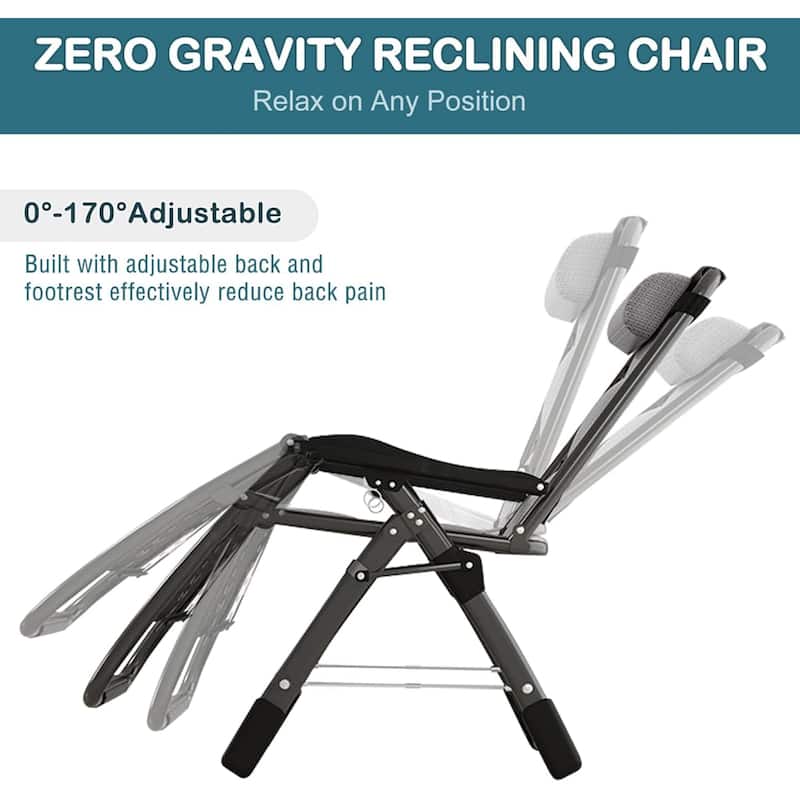 DoCred Zero Gravity Chair, Folding Lawn Chaise Recliner Lounge Chair