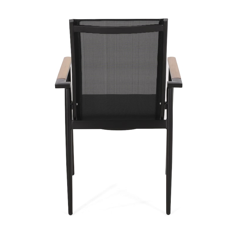 Naop Outdoor Mesh and Aluminum 7 Piece Dining Set by Christopher Knight Home
