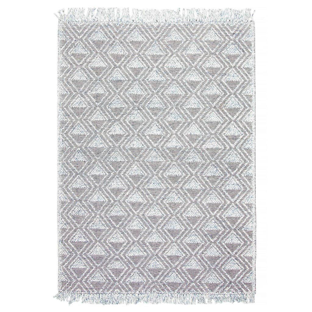 ECARPETGALLERY Braid weave Sienna Navy Wool Rug - 5'2 x 7'3