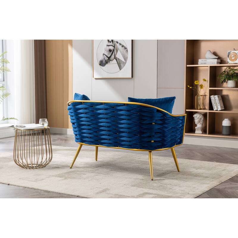 luxhomez Velvet Accent Chair Armsofa Tufted Sofa with Metal Frame for Living Room Bedroom Office Balcony Beige