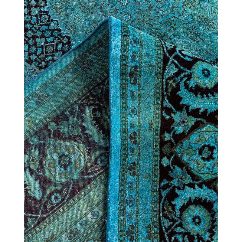 Fine Vibrance One-of-a-Kind Hand-Knotted Area Rug - Blue, 8' 2" x 10' 3" - 8' 2" x 10' 3"