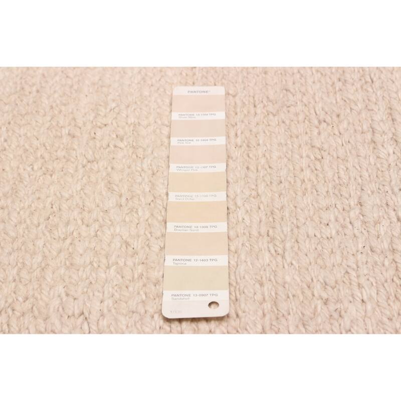 ECARPETGALLERY Flat-Weave Ankara Beige Wool Kilim - 5'7 x 7'7