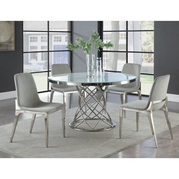 Stainless steel store dining table set