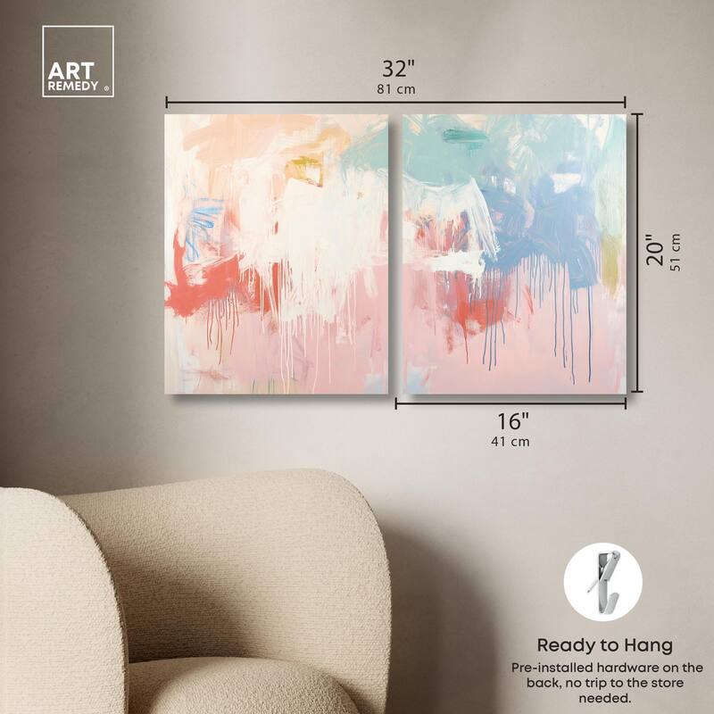 Breath of Colors Canvas Set of 2 by Art Remedy, Gallery Wrapped