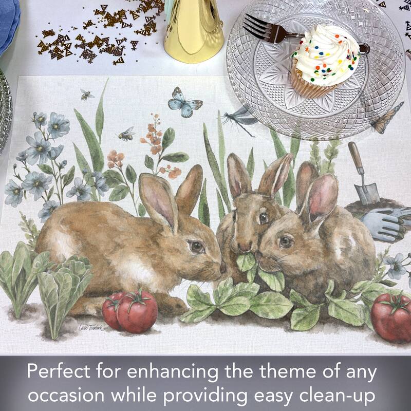 Garden Patch 24 Sheet Reusable Premium Paper Stock Placemats in Resealable Storage Bag Made in The USA 17" x 11"