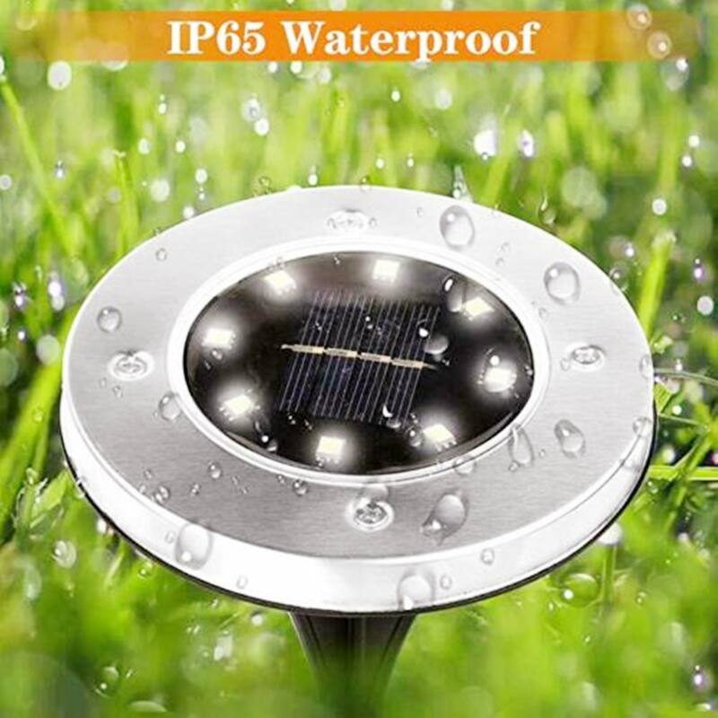 4 PACK Solar In Ground Lights Outdoor Buried Lamp Disk LED Lawn
