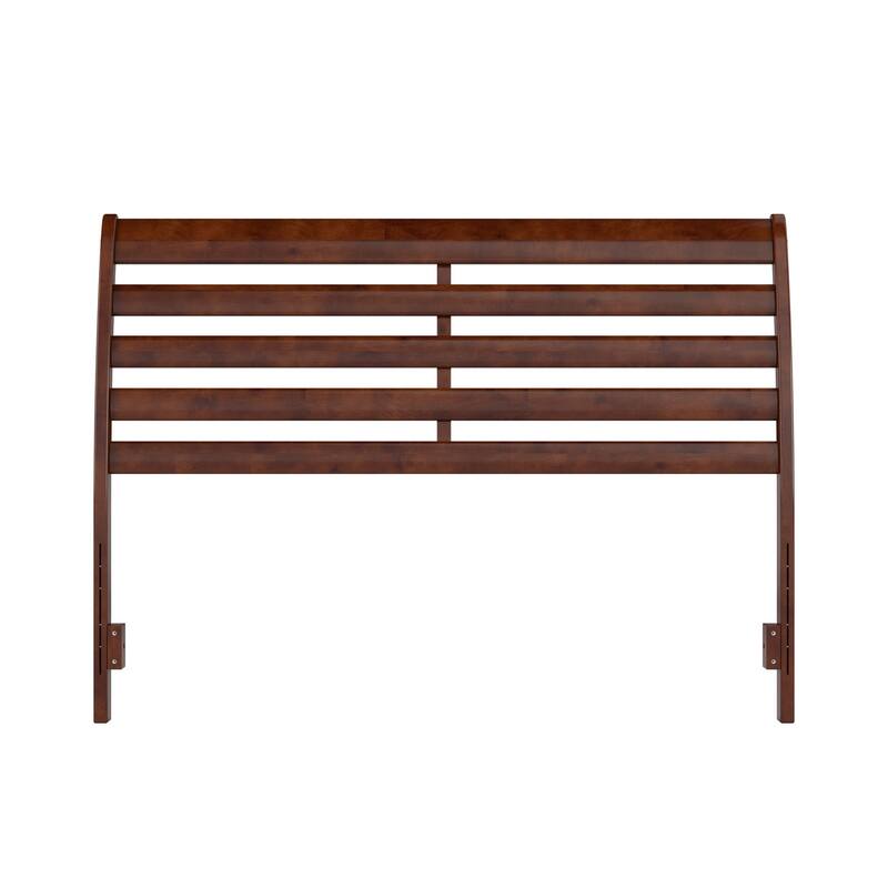 Solid Wood Headboard - Gothic Grace Design, USB Charger, Walnut Finish, Twin Queen King Size