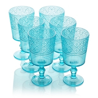 Certified International Victoria Set of 6 Acrylic All Purpose Goblet 14 oz - 3.50"W x 3.50"D x 7.00"H